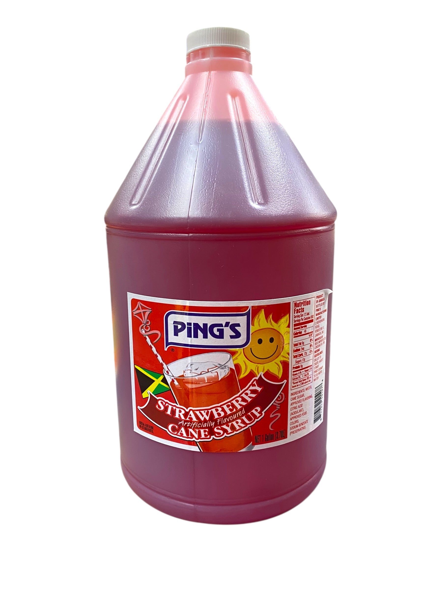 Pings Strawberry Cane Syrup 1 Gallon